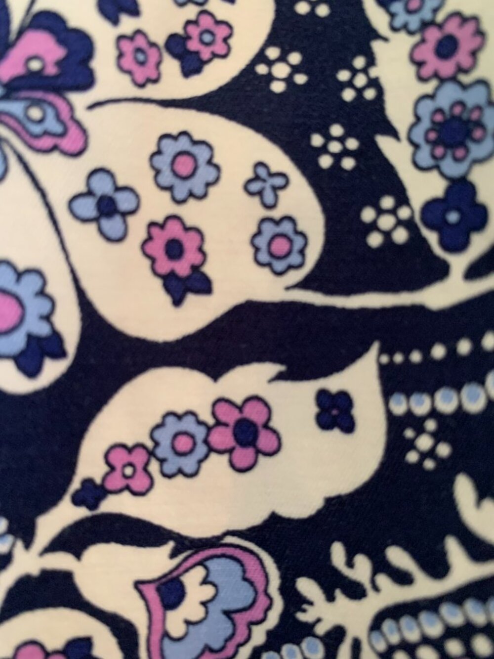 Talbots Size 8 Perfect Crop Pants Print Navy Lavendar - Picture 7 of 10
